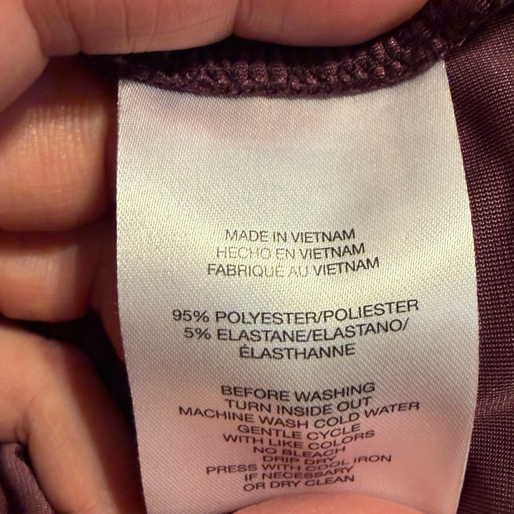 Jones New York 8 medium dress purple Velvet Turtleneck long sleeve knee stretch - Picture 6 of 7